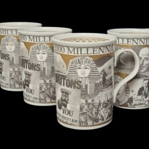 SET OF 4 MILLENNIUM 1000-2000 MUGS HISTORIC EVENTS